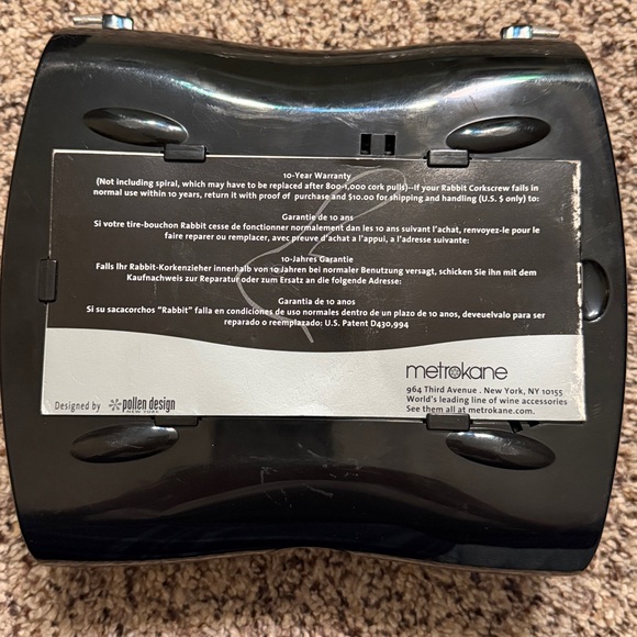 Metrokane Rabbit Corkscrew Set in Silver - Picture 3 of 4